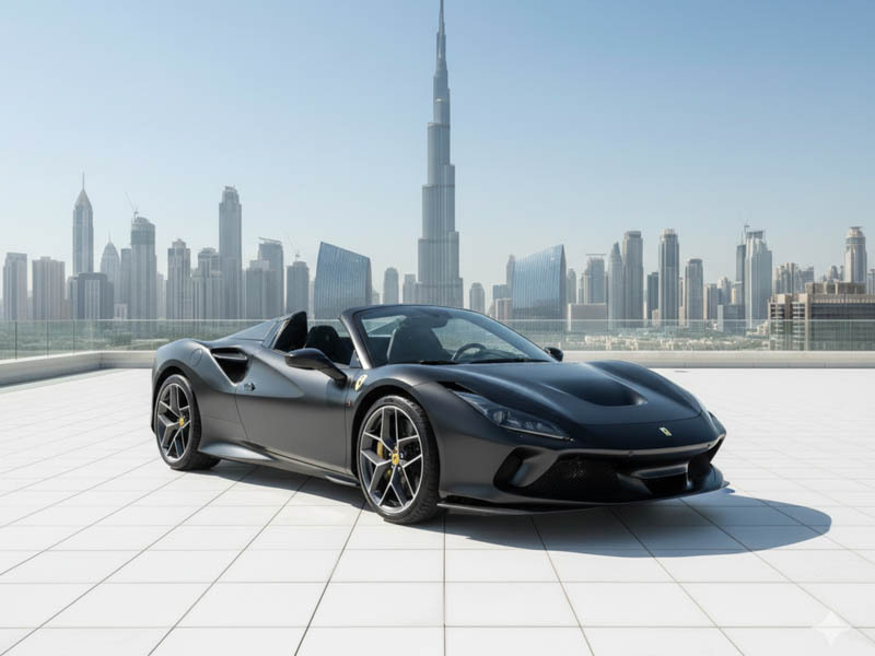 Rent a Ferrari F8 Tributo Spyder Black 